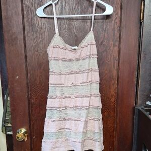 PJ Salvage Pink and Cream Lace Chemise